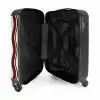 Golvende strepen in rood NBS - Handbagage koffer - Unisex middel -binnenkant
