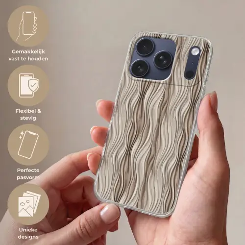 Golven - 3D - Crème Telefoonhoesje iPhone 17 Pro klein 878 -sfeer3_NL