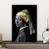 Meisje met de parel - Johannes Vermeer - Goud canvas 2cm klein -sfeer6