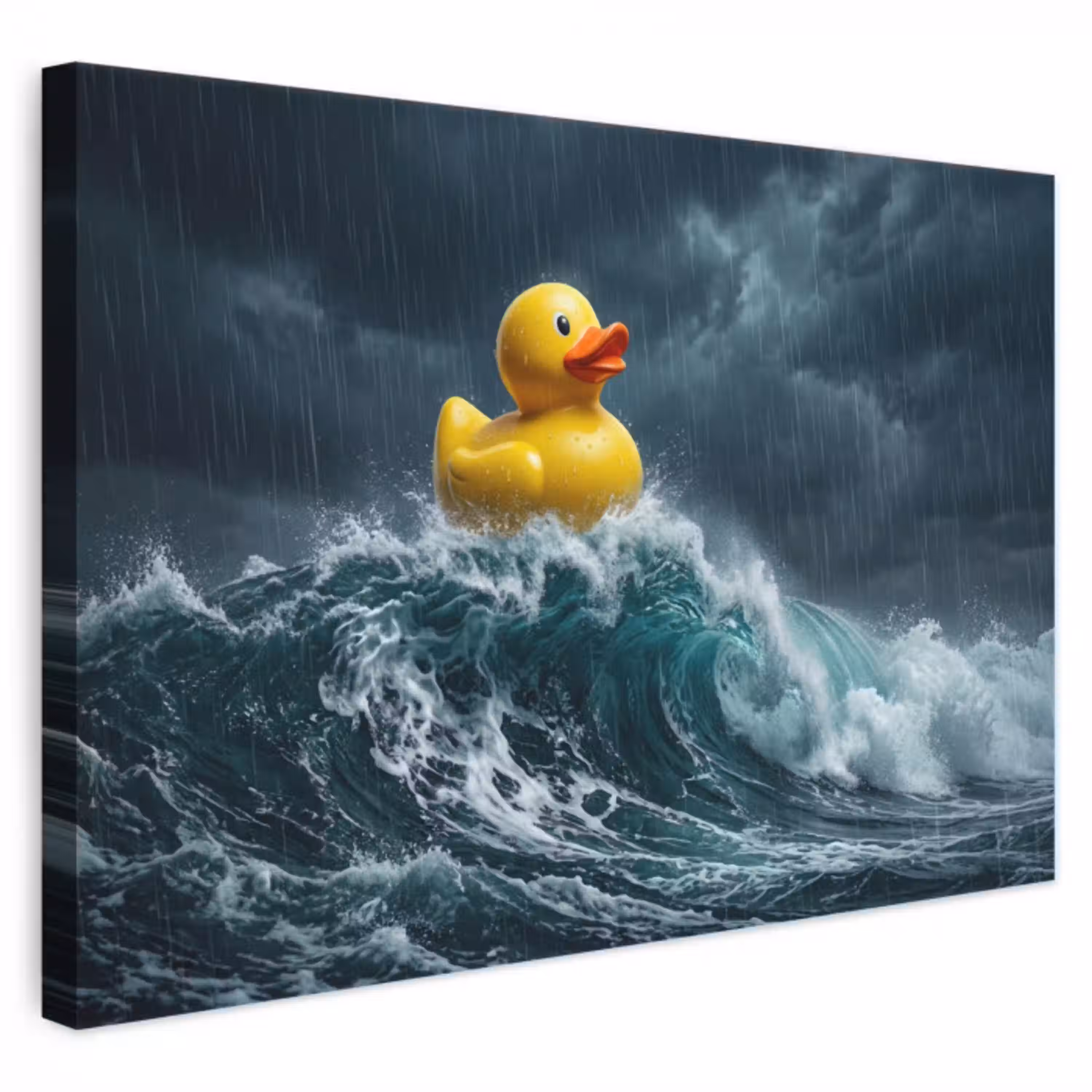 Storm - Badeend - Golven canvas 2cm klein -3d