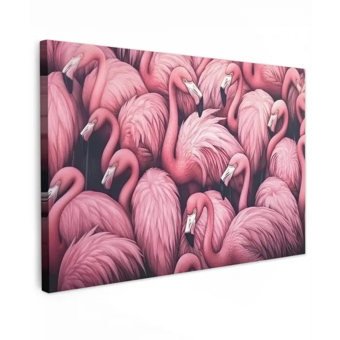 Flamingo - Roze - Dieren Tuinposter op houten frame 2 cm dik klein -3d