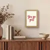 you go girl - Rood - Wit Light Box met kabel (Tafellamp) klein -sfeer2