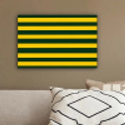 Klassiek - Strepen - Groen canvas 2cm klein 34 -sfeer3