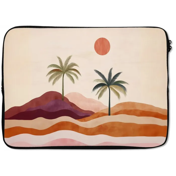 Palmbomen - Abstract - Zon - Heuvels laptophoes neopreen klein -zkaufland3dotto