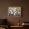 Bloemen - Wit - Vaas - Modern Light Box met batterij (Wandlamp) middel -sfeer4