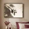 Badkleding - Palmbomen - Schaduw - Tropisch Textielframe zwart klein -sfeer1