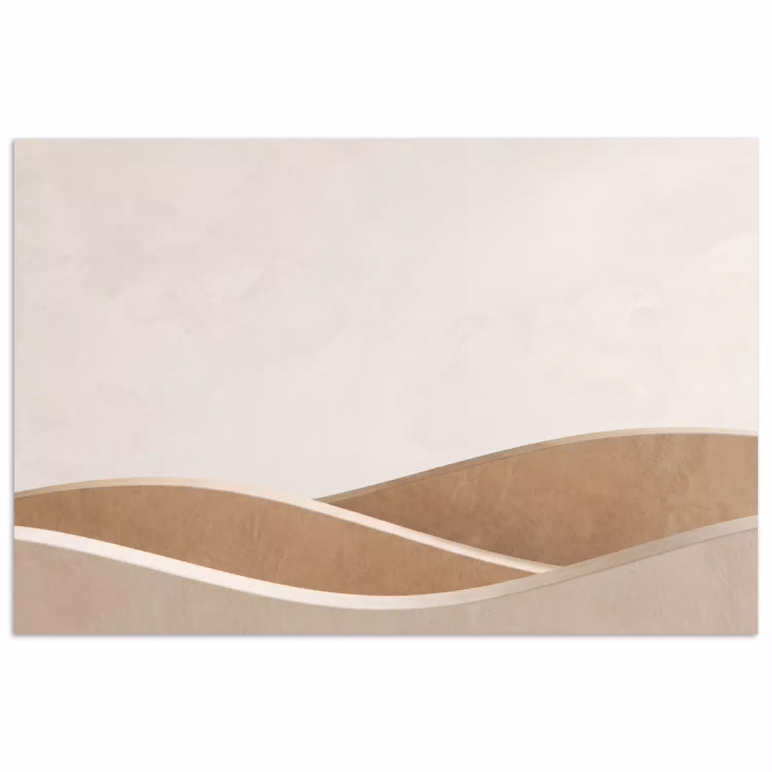 Abstract - Golven - Modern - Beige poster papier klein -3d