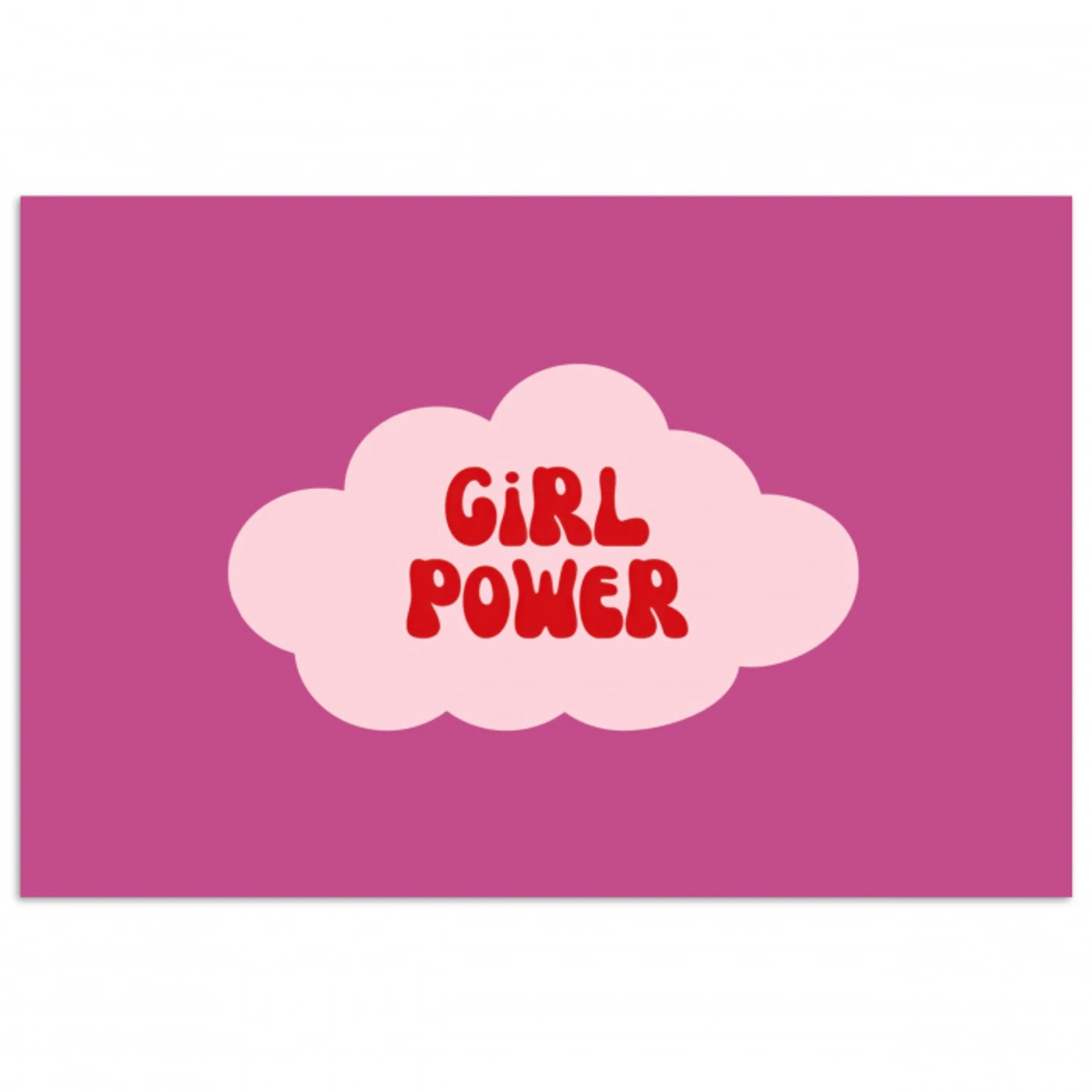 Girl power - Wolk - Roze poster papier klein -3d