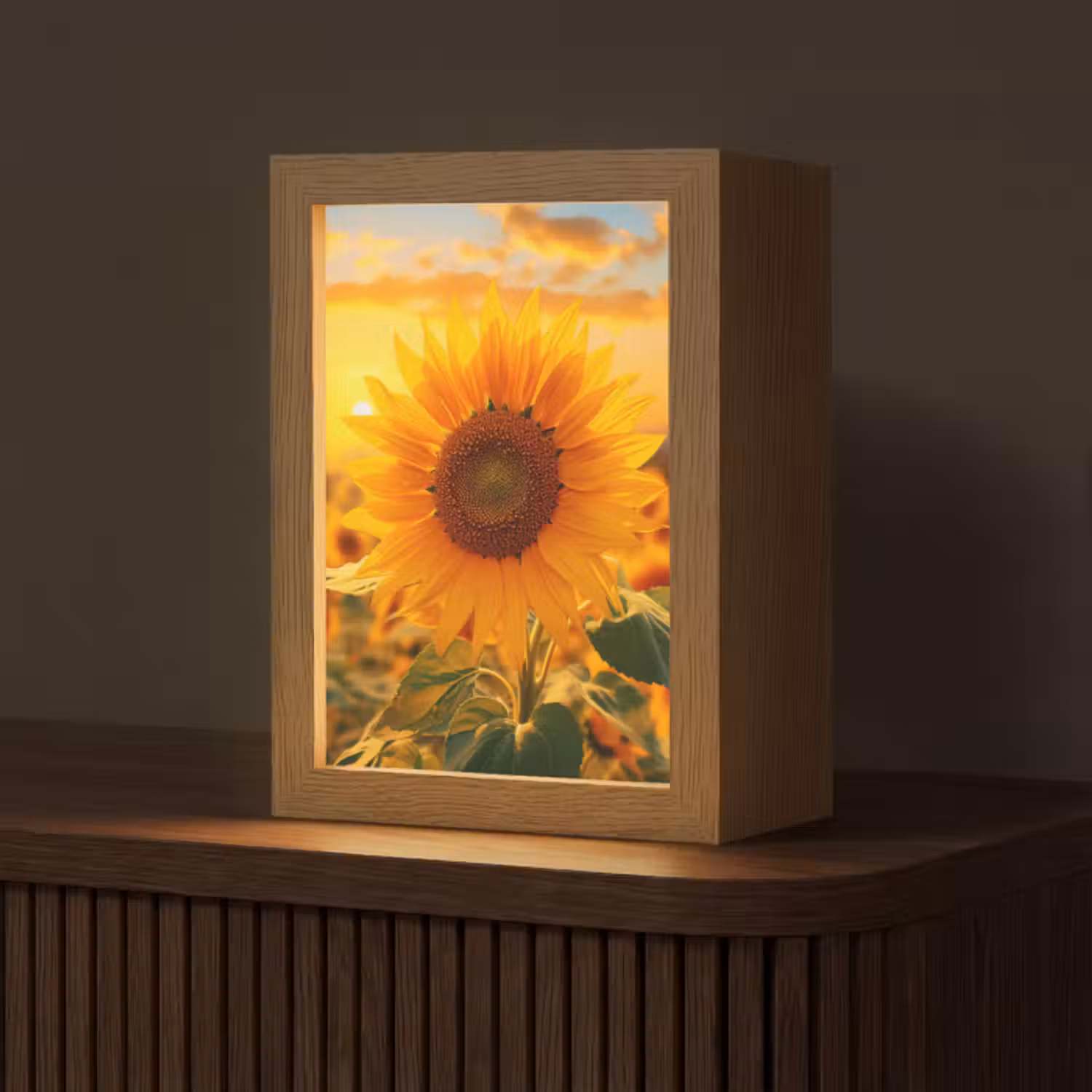 Tischlampe - Sonnenblume - Blumen - Gelb - Blumenfeld mit Sonnenblumen