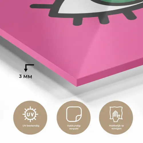 Minimalistisch - Oog - Roze plexiglas 5mm klein -sfeer2