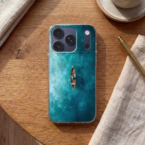 Bootje - Water - Blauw Telefoonhoesje iPhone 17 Pro klein -sfeer1