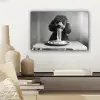 Poedel - Hond - Zwart - Wit - Schattig - Pasta canvas 2cm klein -sfeer6