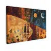 Silhouetten - Abstract - Zon - Maan canvas 2cm klein -z3d