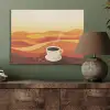 Koffie - Landschap - Oranje - Koffiebonen PET vilt klein -sfeer2