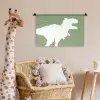 Dino - T-rex - Dinosaurus - Groen - Tyrannosaurus rex Wandkleed katoen klein -wsfeer5_kind