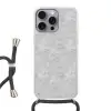Grijs - Marmer - Mat Hoesje iPhone 16 Pro Max met koord klein 804 -3d