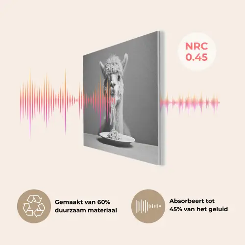 Alpaca - Pasta - Zwart - Wit - Grappig - Dieren PET vilt klein -USP_NL