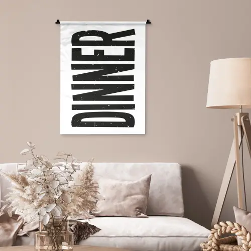 Zwart - Decoratie - Vintage - Eten Wandkleed katoen klein -sfeer4
