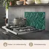 Palmbladeren - Blauw - Tint - Zwart keuken achterwand spatscherm klein 900 -usp_NL
