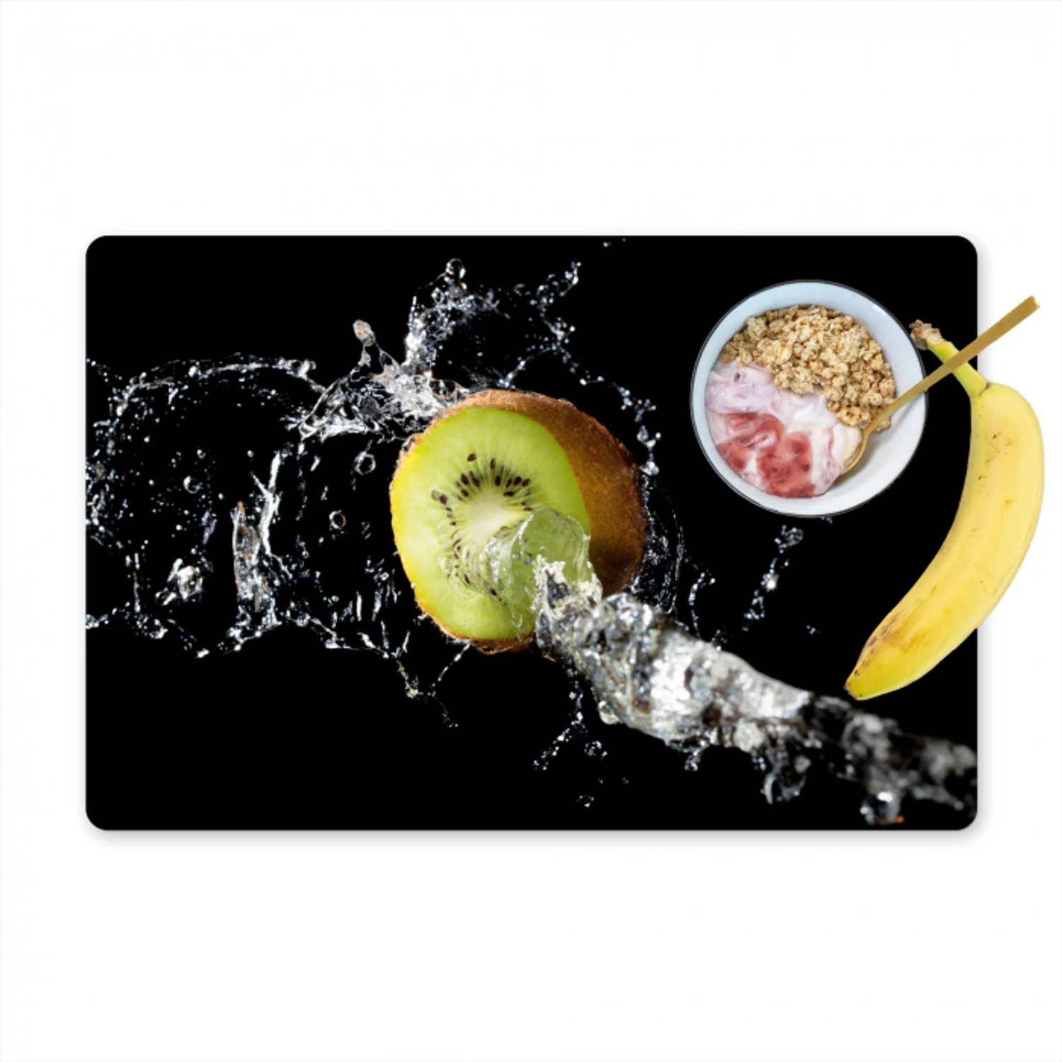 Kiwi in Waterkunstwerk Placemat vinyl groot -zzzproduct_Kitchenyeah-website