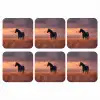 Paard - Wolken - Open veld onderzetter kurk middel -3d