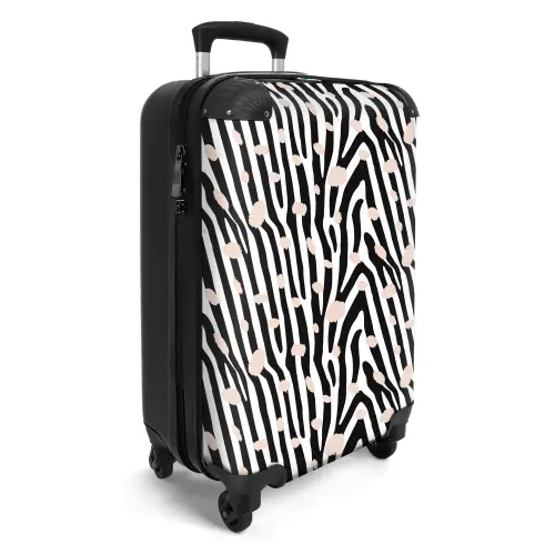 Patronen - Zwart - Wit - Minimalisme NBS - Handbagage koffer - Unisex middel -productfoto_3d