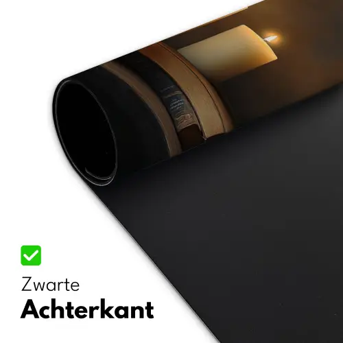 Kaarsen - Stilleven - Rustiek - Boeken Muismat XXL klein -sfeer2