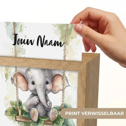 Olifant - Dier - Kinderen - Jungle Light Box met kabel (Kinderlampje) klein -USP_websiteprintNL