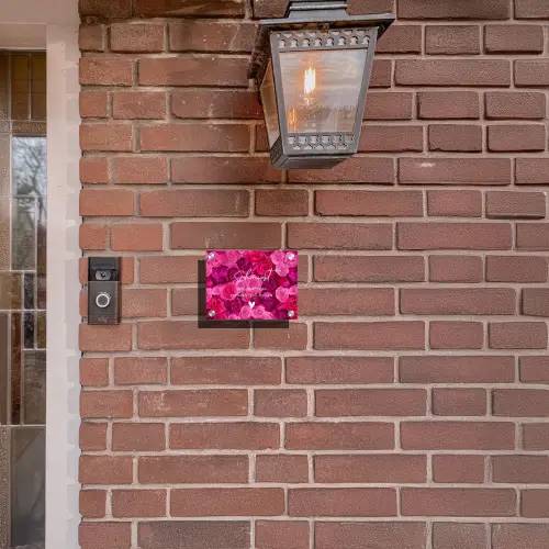 Roze rozen - Sierlijk Naambord Rechthoek middel -sfeer7-rechthoek-S
