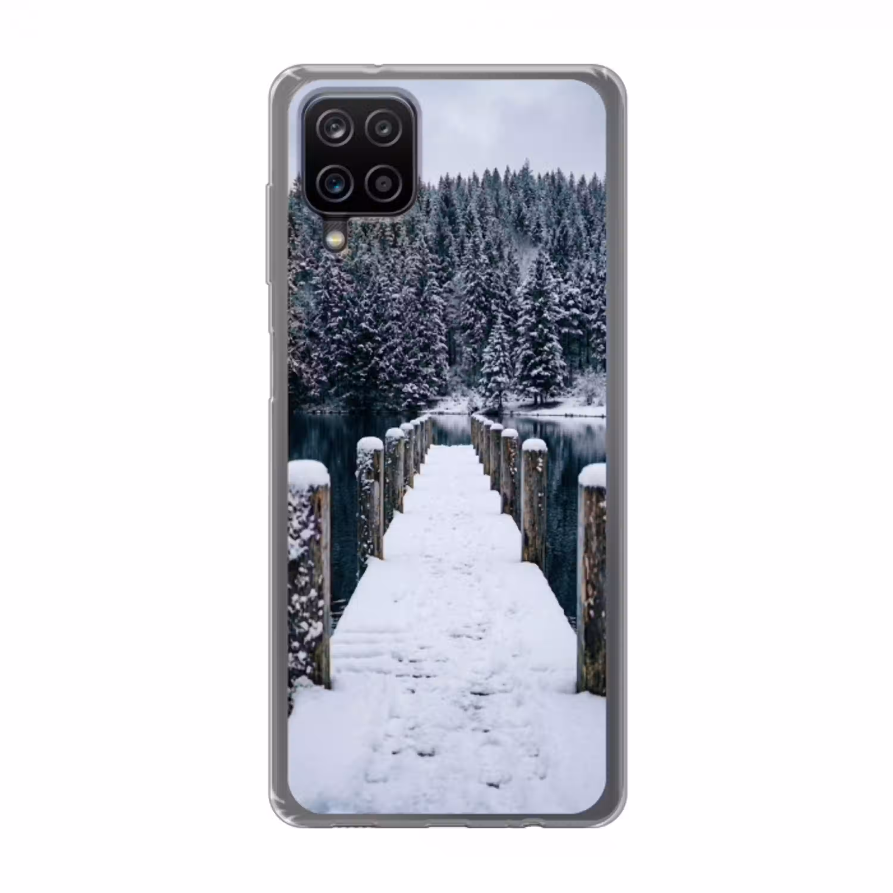 Steiger - Meer - Sneeuw - Bergen - Rustgevend Telefoonhoesje Samsung Galaxy A12 klein -3d