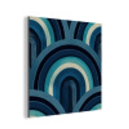 Bogen - Geometrisch - Patroon - Blauw - Retro aluminium wit klein 46 -3d