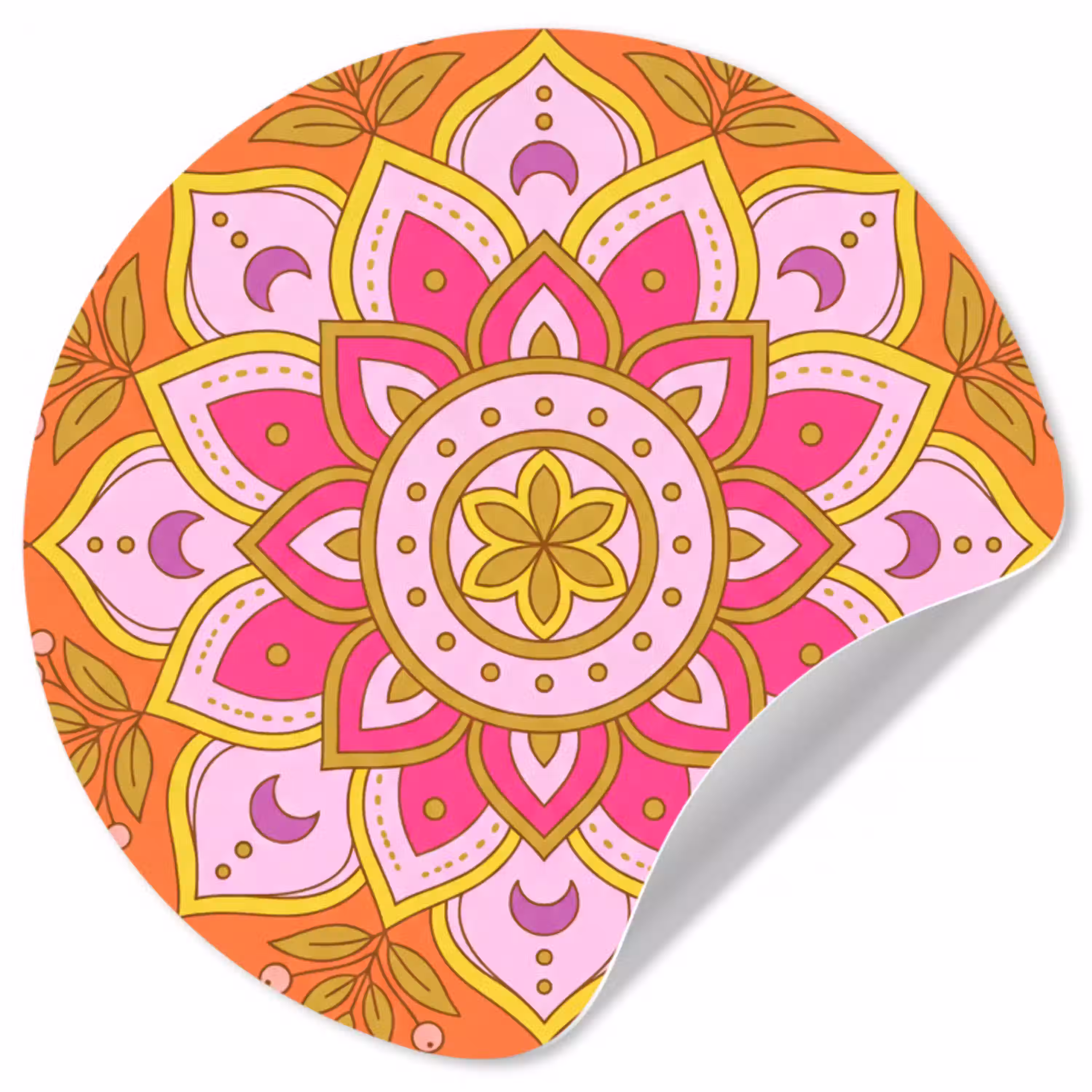 Patroon - Bloemmotief - Decoratie - Abstract - Roze Wandcirkel behangsticker klein -3d