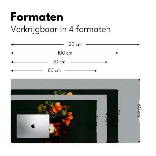 Vrouw - Rood - Groen - Druiven Muismat XXL klein -sfeer5