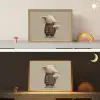 Olifant - Witte bloemen - Kindvriendelijk Light Box met batterij (Wandlamp kind) middel -sfeer3_kind