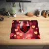 Rood - Wijn - Hartjes Inductie beschermer vinyl 3mm middel -sfeer5