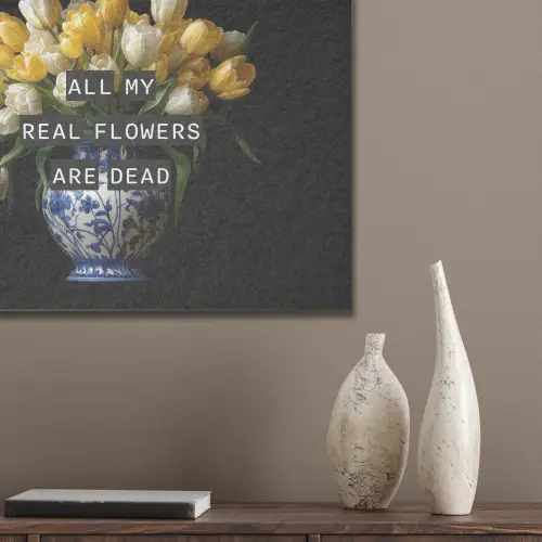 Quotes - Bloem - Tulp - Geel PET vilt klein -sfeer6_closeup