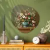 Vaas - Pastel - Kleuren - Bloemen Wandcirkel Organisch Plexiglas middel -sfeer2