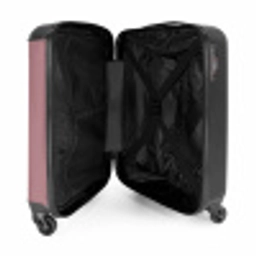 Minimal - Zacht oudroze met zwarte streep NBS - Handbagage koffer - Unisex middel -binnenkant