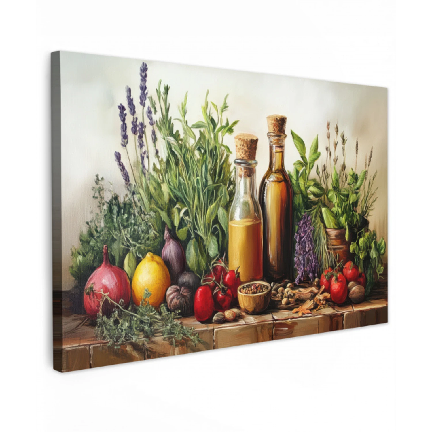 Stilleven - Kruiden - Specerijen - Fruit - Kleurrijk canvas 2cm klein -z3d