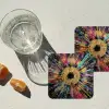 Explosie - Goud - Kleurrijk - Abstract onderzetter kurk middel -sfeer4