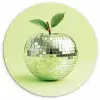 Groen - Disco - Decoratie - Appel Wandcirkel plexiglas klein -3d