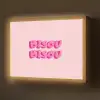 Bisou - Roze - Dikke letters Light Box met batterij (Wandlamp) middel -z3d_website