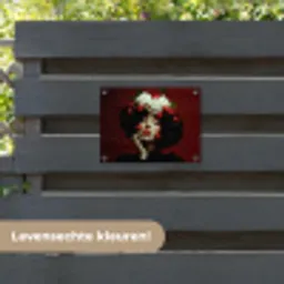 Vrouw - Kersen - Slagroom tuinposter los doek klein -sfeer3