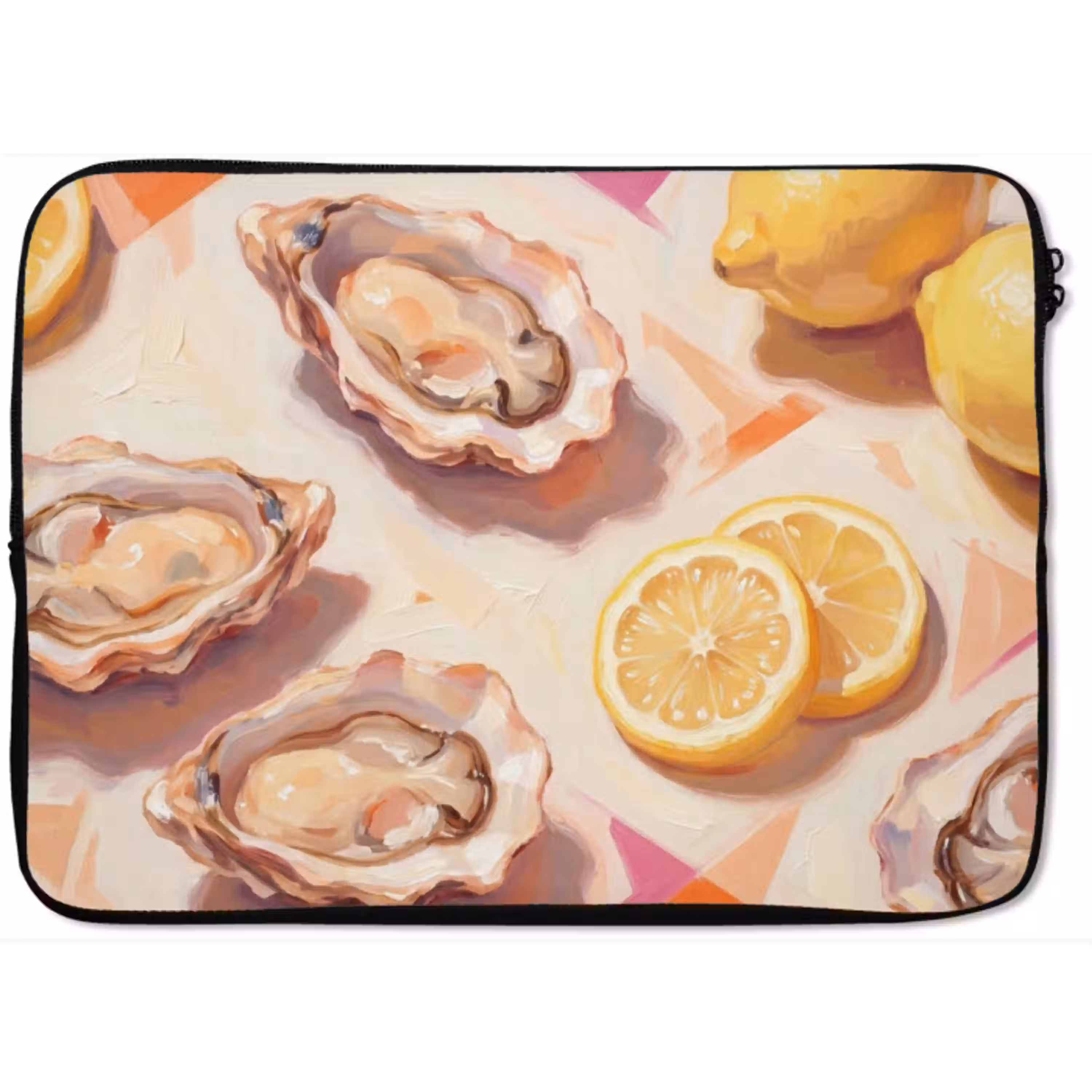 Stilleven - Citroenen - Oesters - Abstract - Oranje laptophoes neopreen klein -zkaufland3dotto