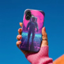Astronaut - Maan - Roze - Sterrennevels Toughcase MagSafe Apple iPhone 17 klein -Sfeer1V