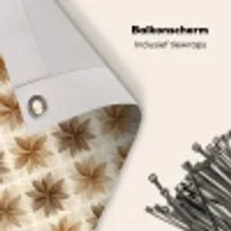 Geografisch - Patroon - Bruin Balkonbeschermer Duitsland klein 596 -closeup_NL