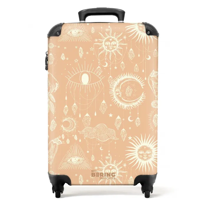 Boho - Licht oranje hemelpatroon NBS - Handbagage koffer - Kinderen Unisex middel -productfoto_recht
