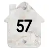 Beige marmer - Modern Naambord Huisje klein -3d
