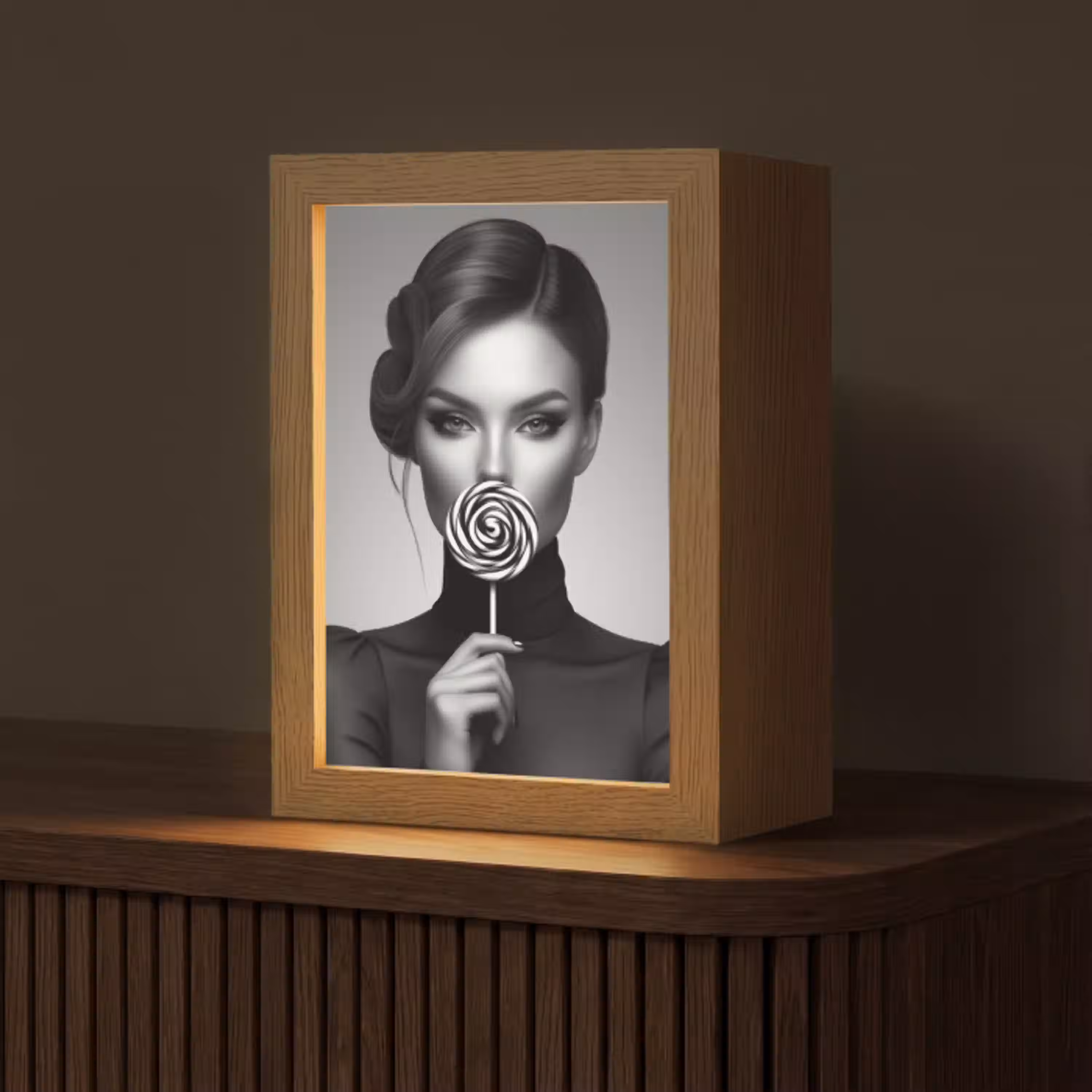 Vrouw - Lolly - Zwart Light Box met kabel (Tafellamp) klein -z3d_website