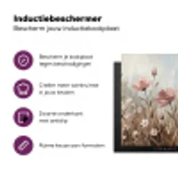 Bloemen - Botanisch - Schilderij - Pastel - Rustiek Inductie beschermer vinyl 3mm middel -zzzzzzz-cc-usp